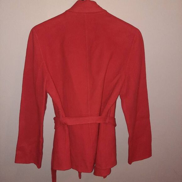 Womens Red Wool Pea Coat Size Medium - Picture 3 of 3